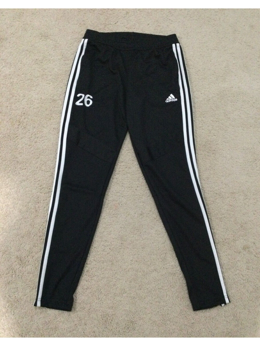 Adidas Black White Side Stripe Ankle Zip Warm Up Pants Women's Size Small #26